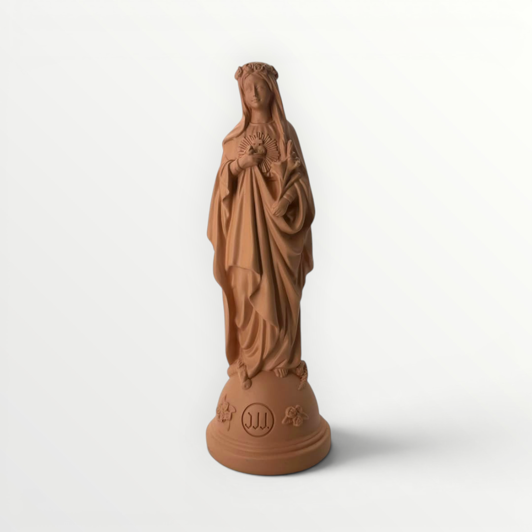 Statuettes of Mary with Flowers - timeless colors
