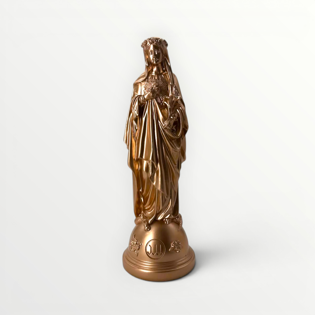 Statuettes of Mary with Flowers - timeless colors