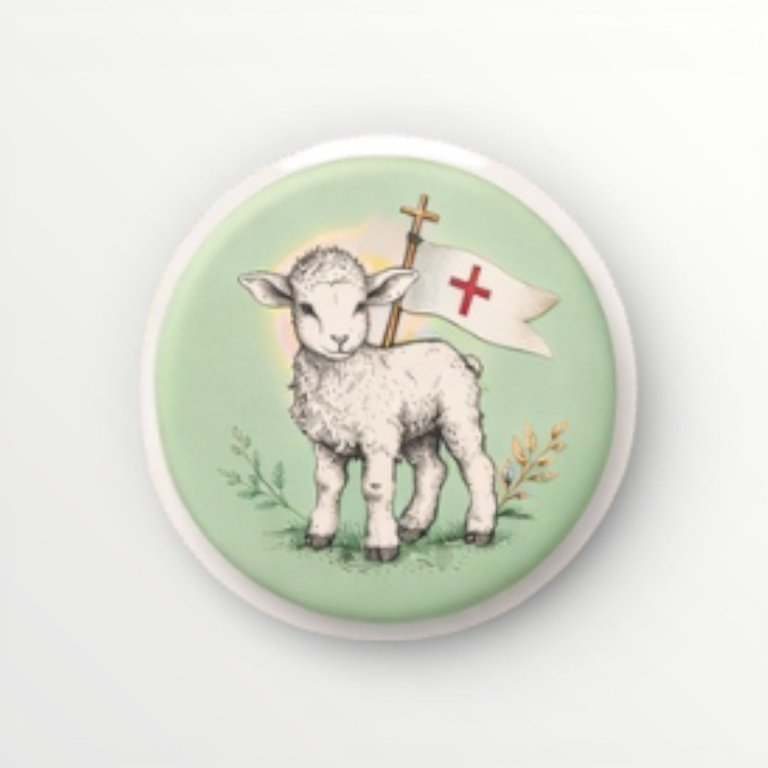 badge agnus dei vert pistache illustration religieuse