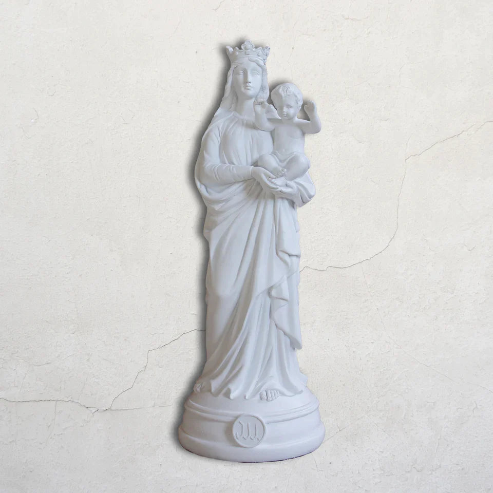 Statuette Vierge à l'enfant, Bonne mère 30 cm Blanc