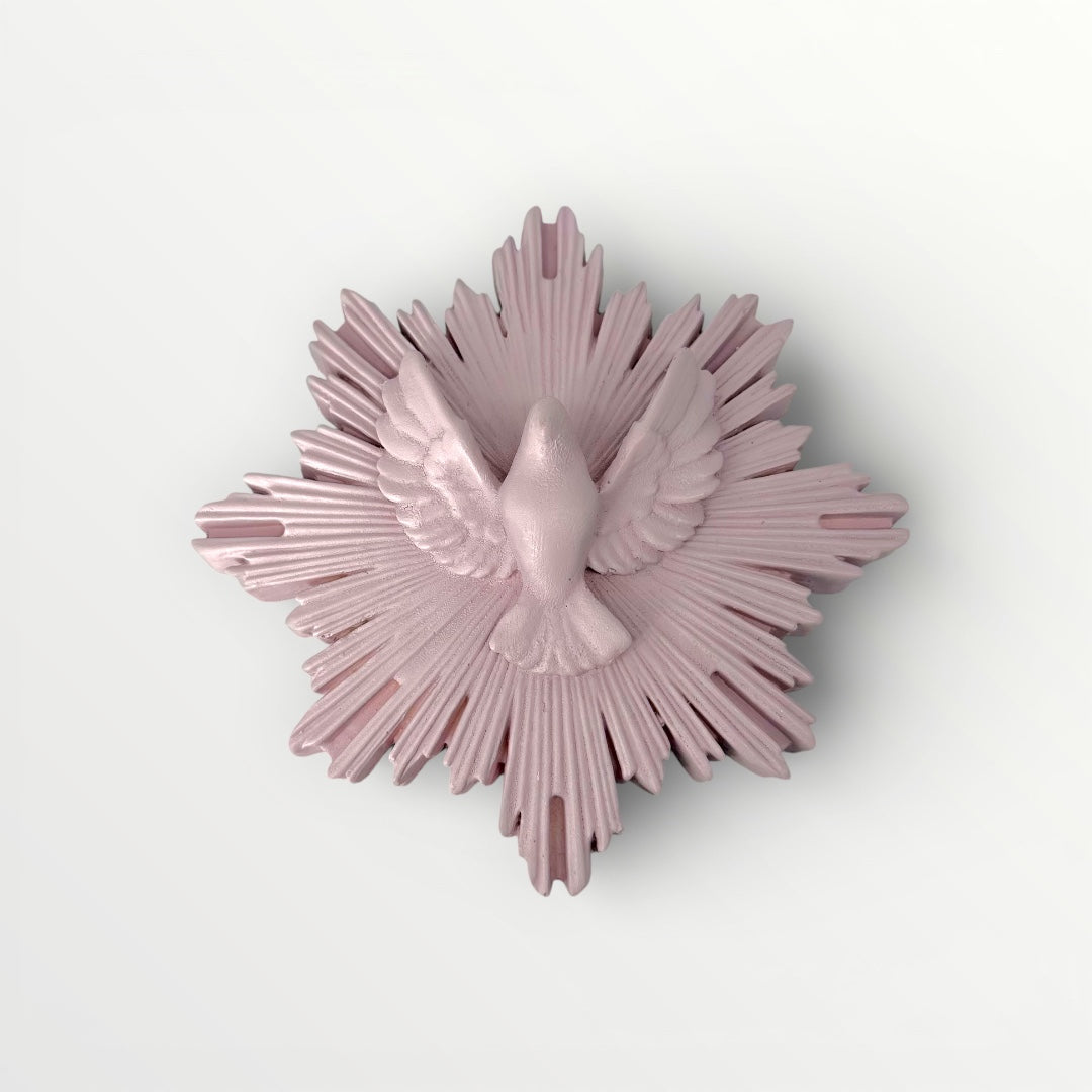 ex-voto envole moi rose dragee decoration murale religieuse paques
