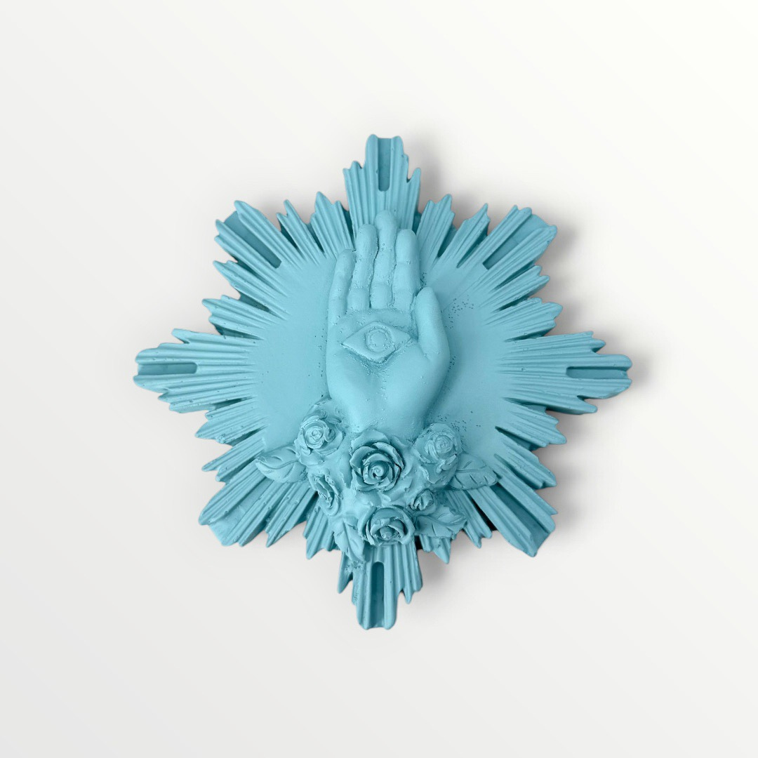 ex-voto main de marie bleu givre 