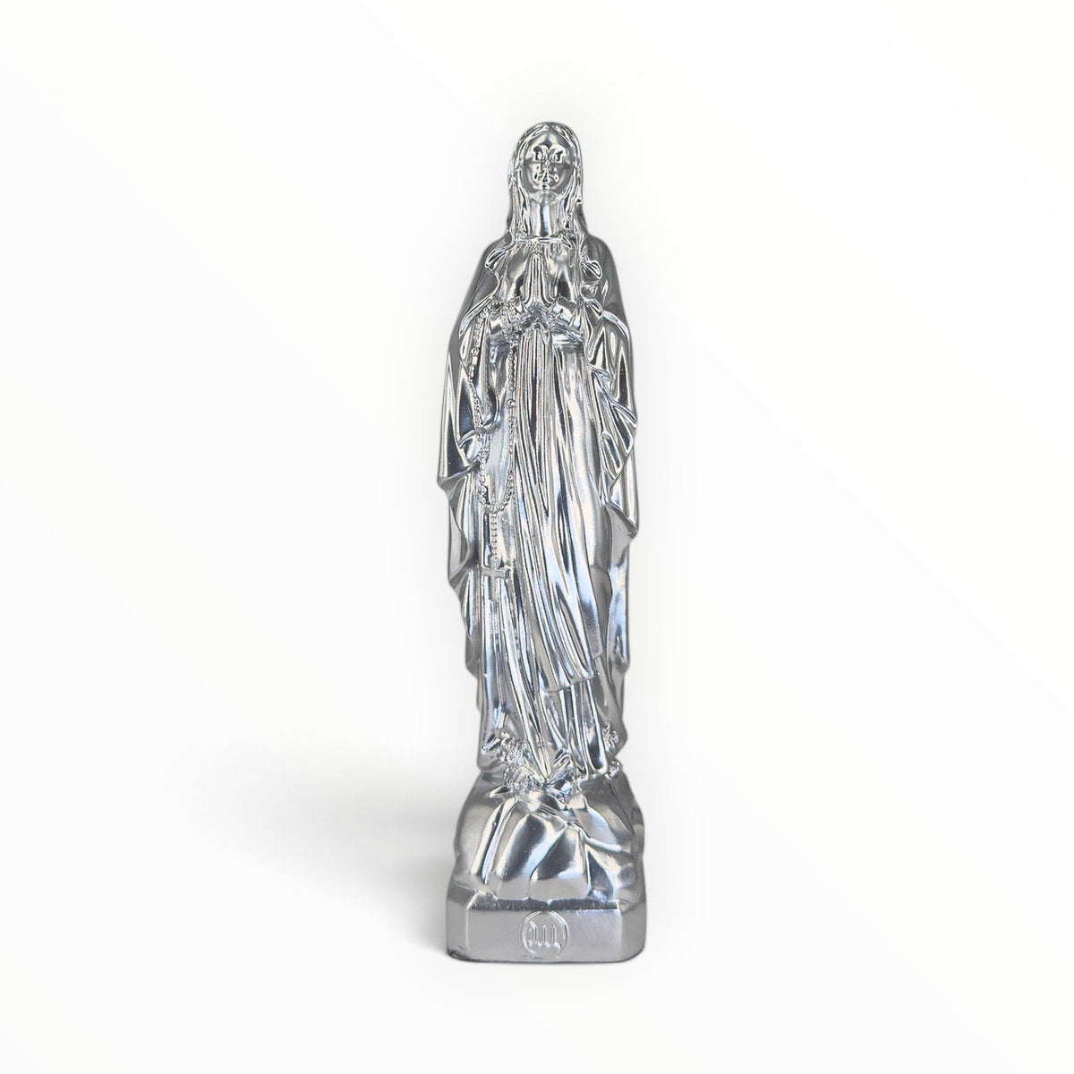 Statuette de la Vierge Marie de Lourdes, couleur Argent, collection Intemporelle – J'ai vu la Vierge
