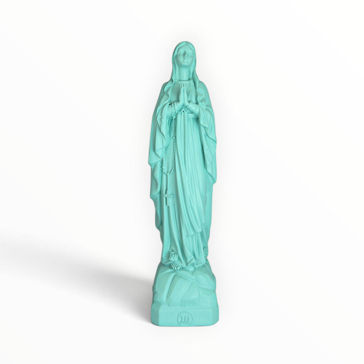 Statuette de la Vierge Marie de Lourdes, couleur Bleu Splash, collection Intemporelle – J'ai vu la Vierge