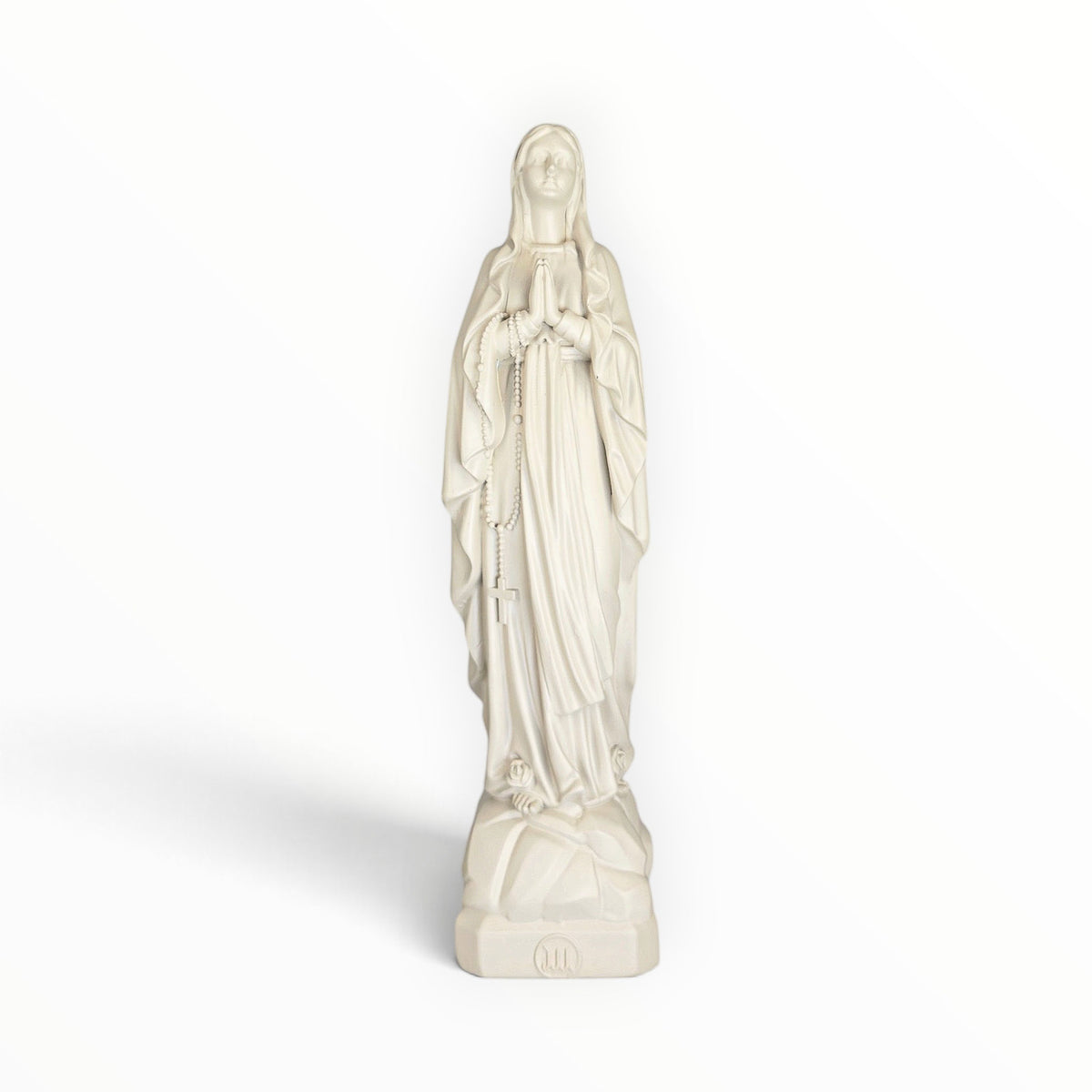 Statuette de la Vierge Marie de Lourdes, couleur Lin, collection Intemporelle – J'ai vu la Vierge