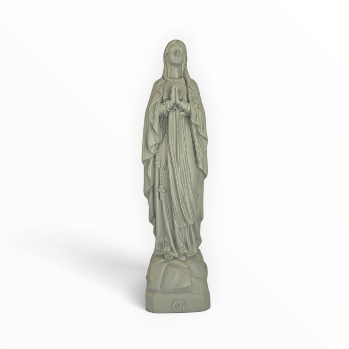 Statuette de la Vierge Marie de Lourdes, couleur Vert Olive, collection Intemporelle – J'ai vu la Vierge