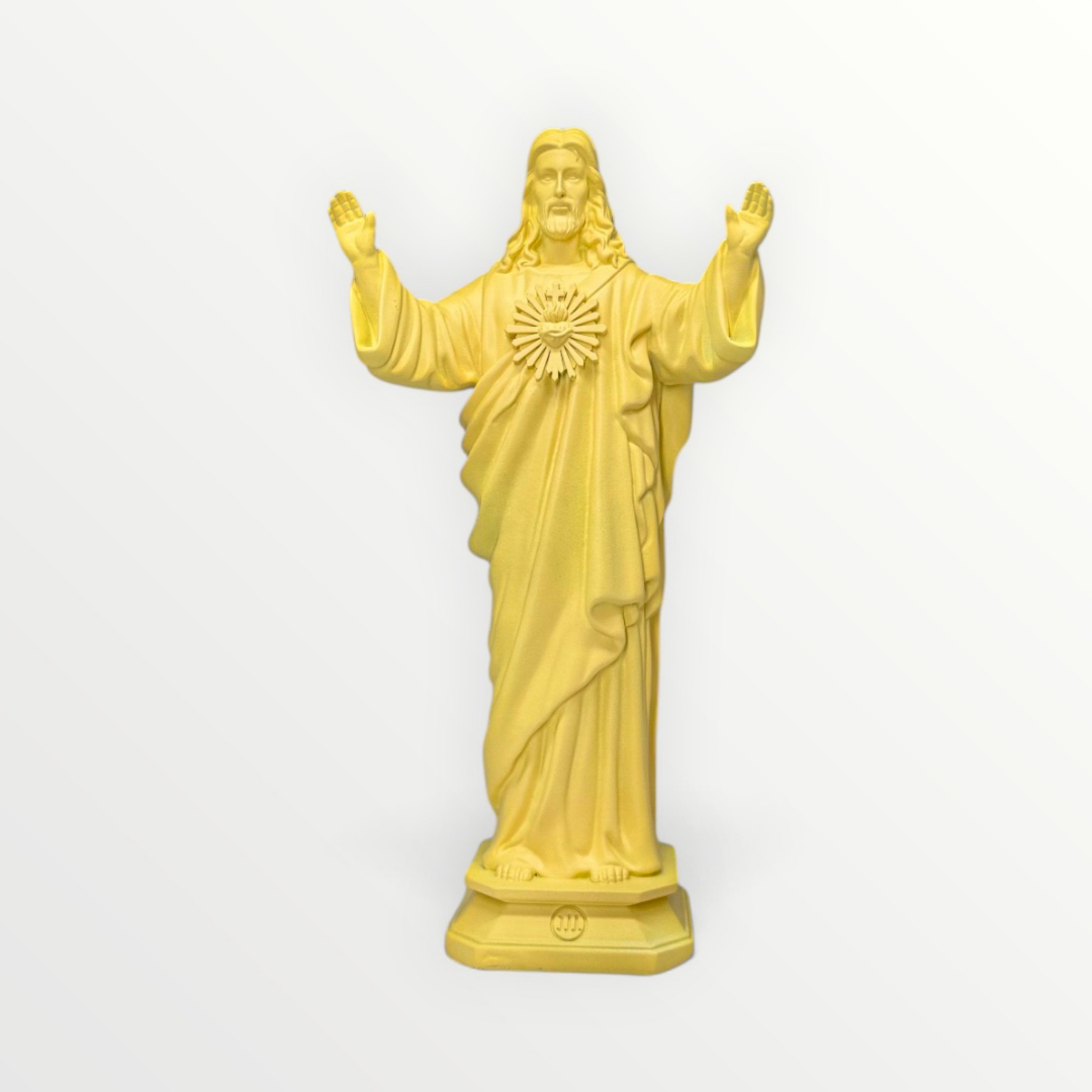 statuette Jesus love you couleur jaune golden 
