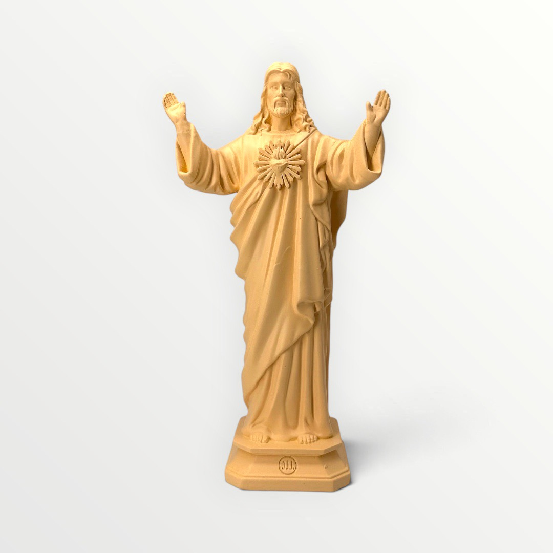 statuette Jesus love you couleur orange navette 