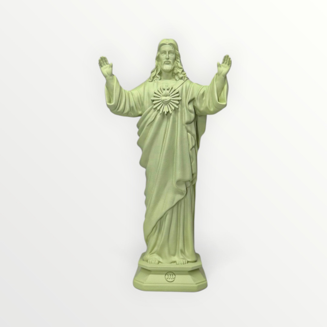 statuette Jesus love you couleur vert matcha 