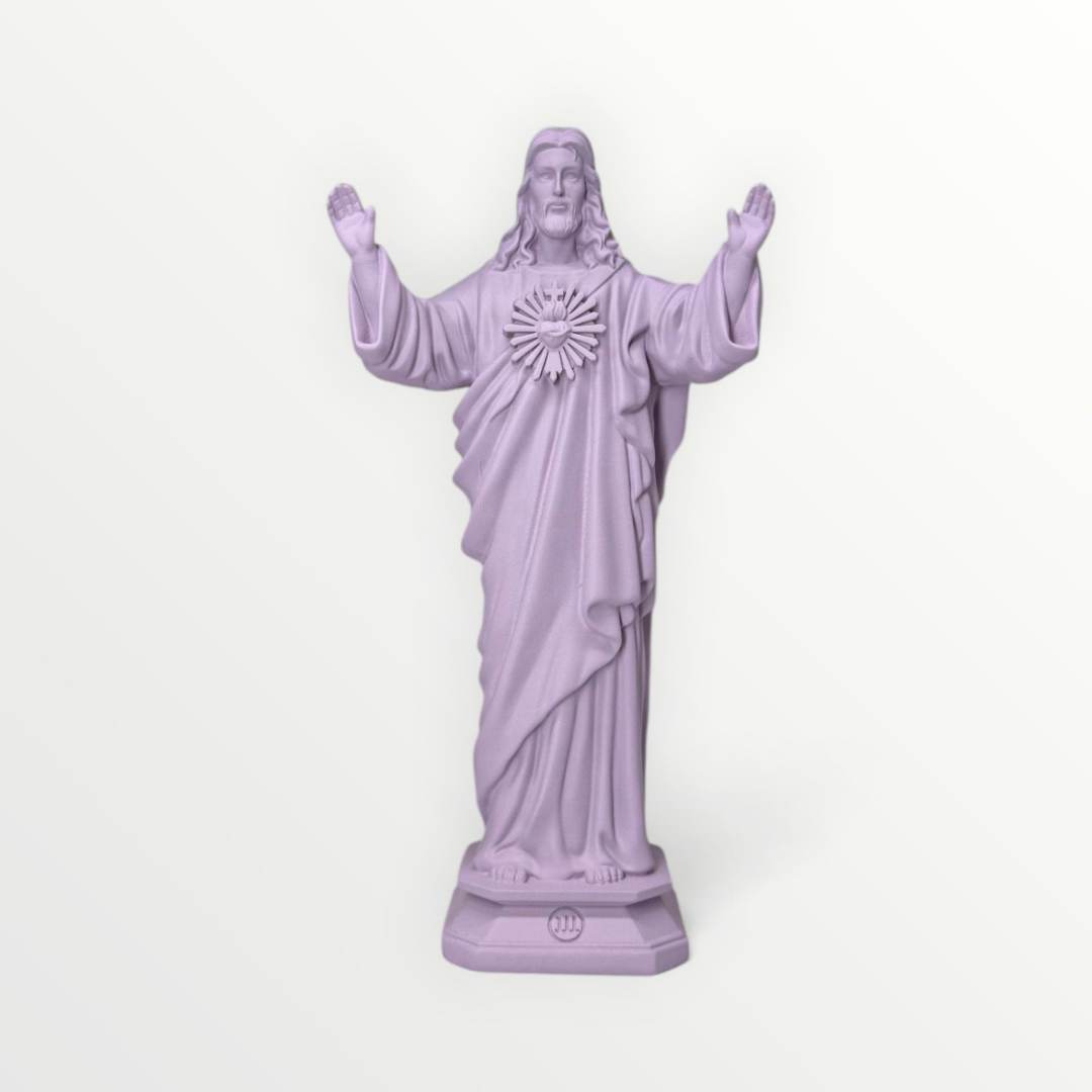 statuette Jesus love you couleur violet hibiscus