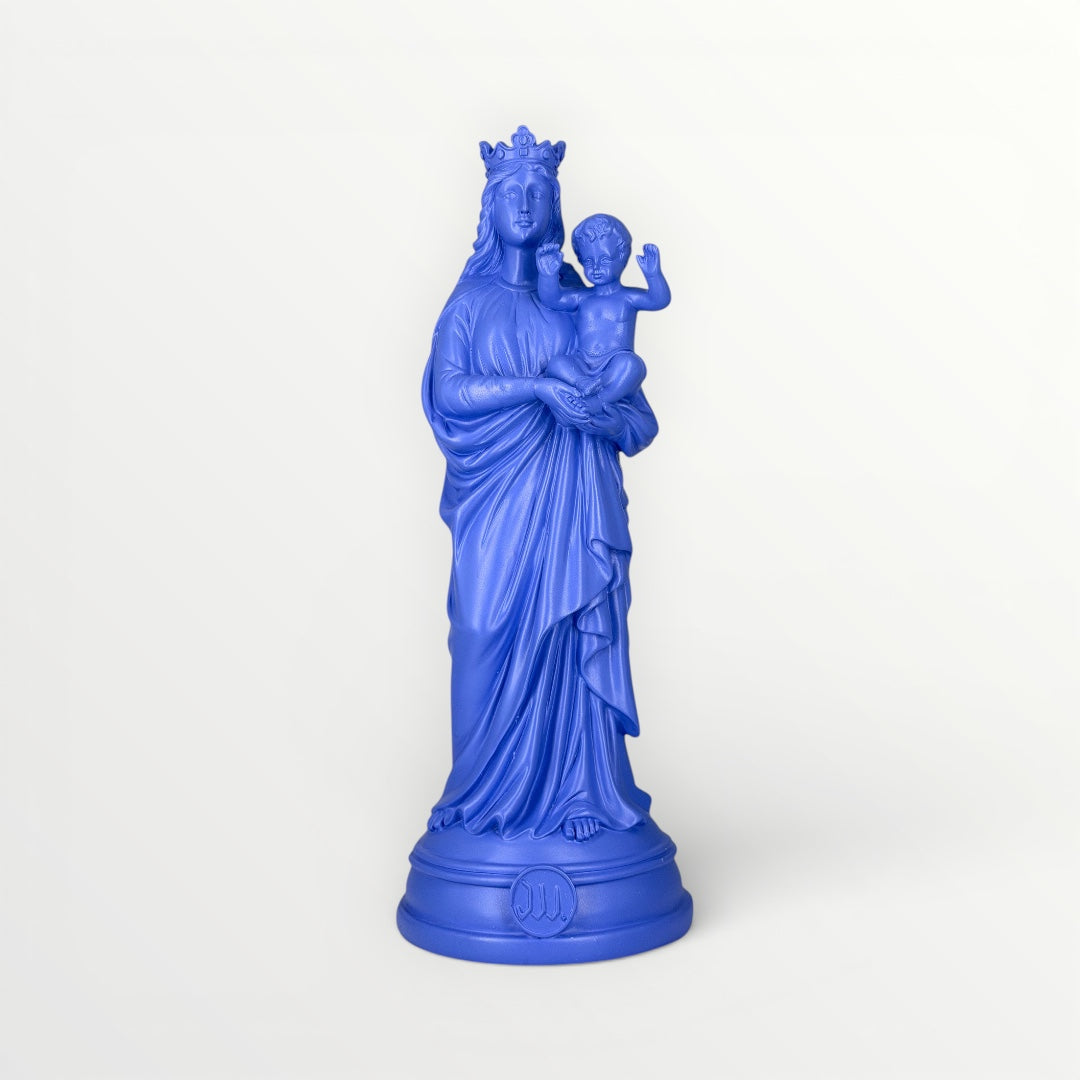 statuette Notre-Dame-de-la-Garde bleu lavande décoration spirituelle moderne Marseille