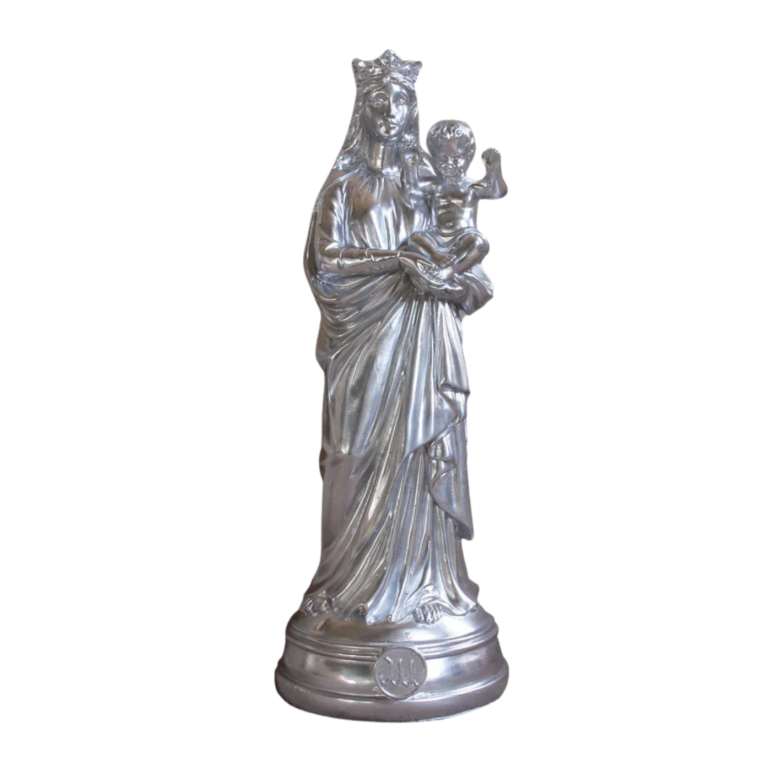 statuette Vierge à l'enfant argent