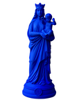 statuette Vierge à l'enfant bleu indigo