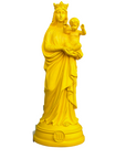 statuette Vierge à l'enfant jaune safran