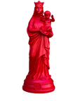 statuette Vierge à l'enfant rouge carmin