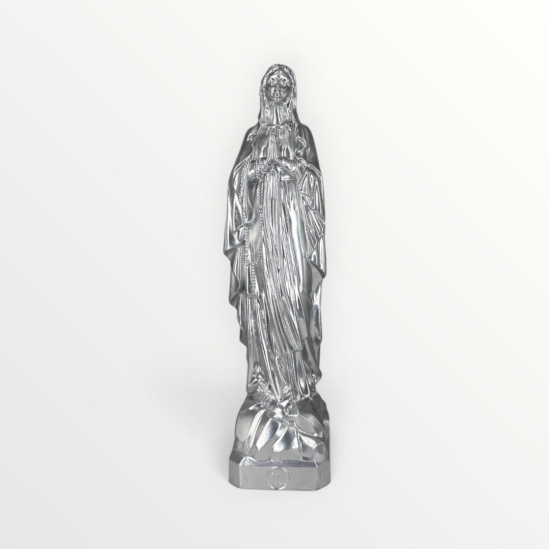 statuette de Lourdes couleur argent 
