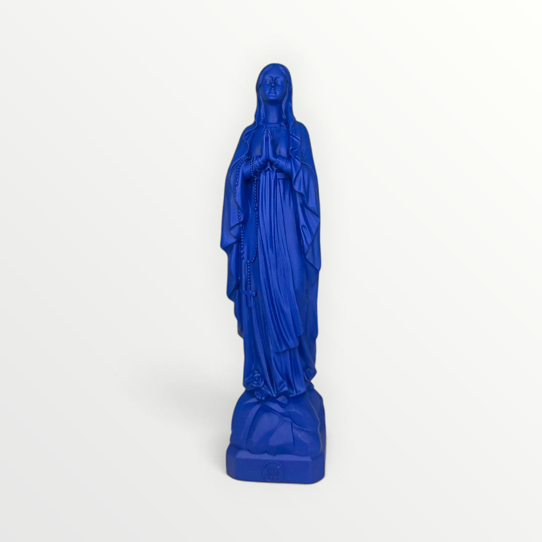 statuette de Lourdes couleur bleu indigo