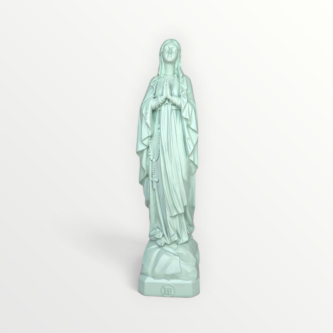 statuette de Lourdes couleur bleu nuage 