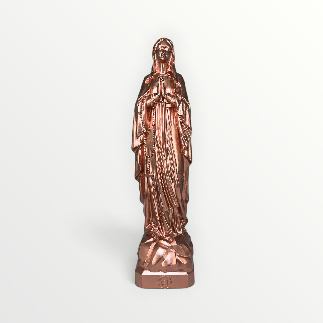 statuette de Lourdes couleur cuivre 