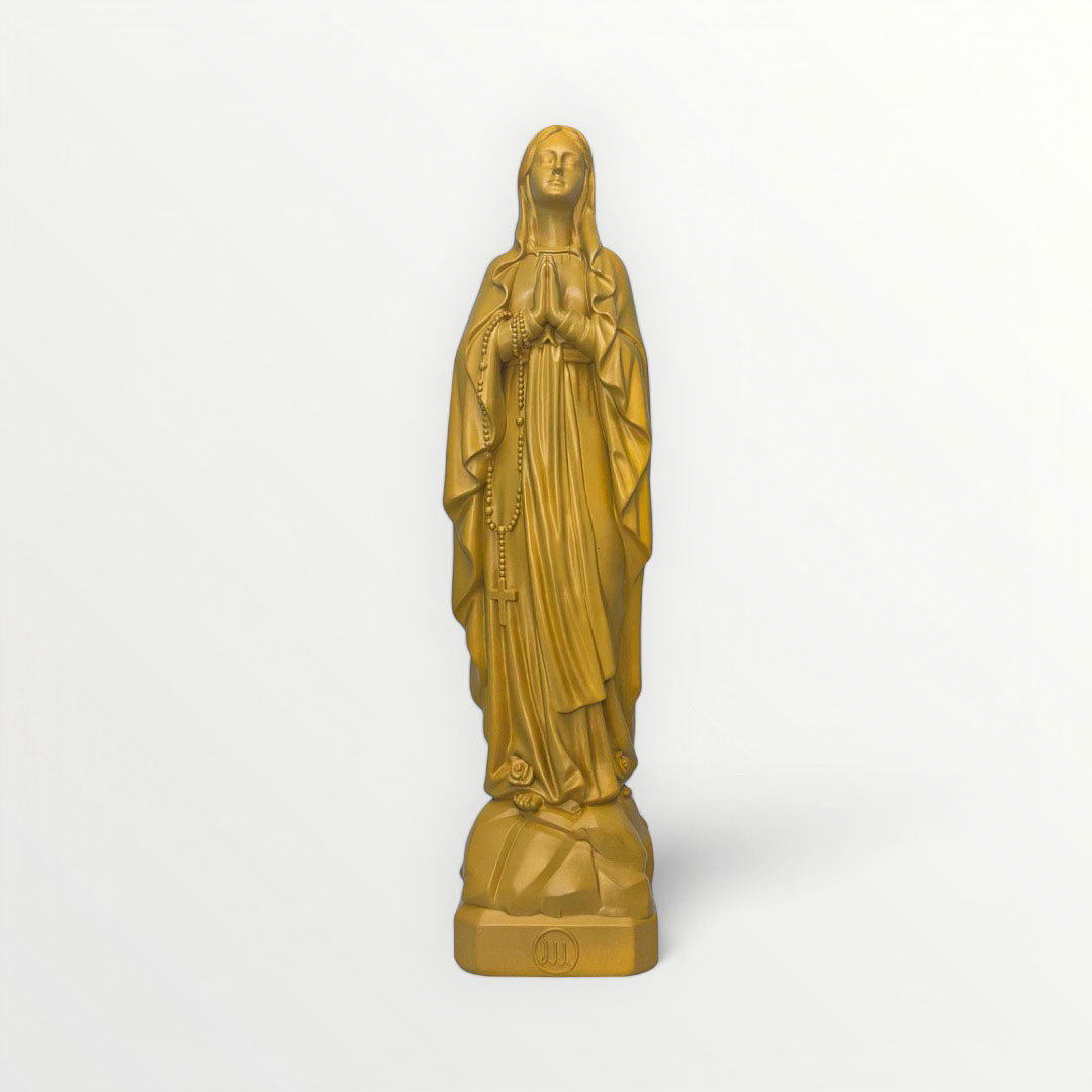 statuette de Lourdes couleur jaune curry 