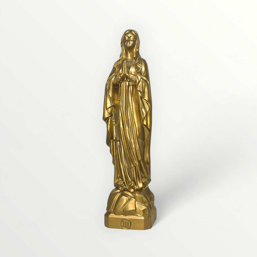 statuette de Lourdes couleur or