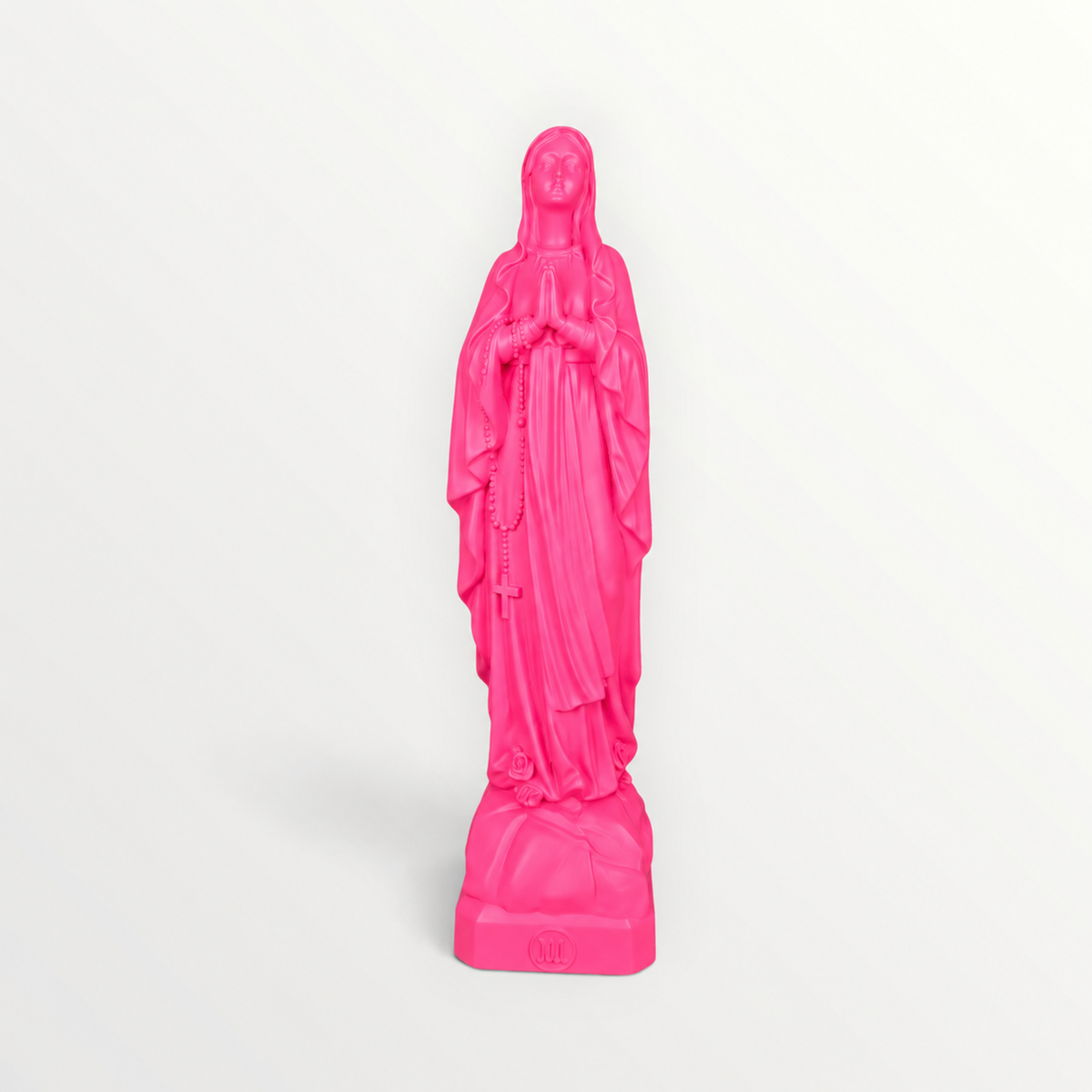 statuette de Lourdes couleur rose pink