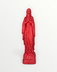 statuette de Lourdes couleur rouge carmin