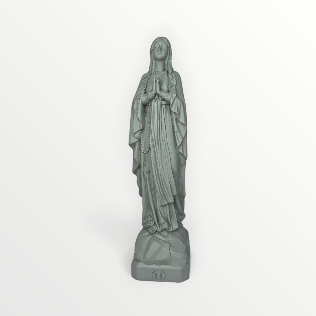 statuette de Lourdes couleur vert olive 