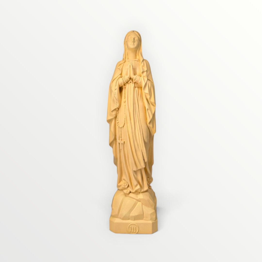 statuette lourdes 30cm couleur orange navette 
