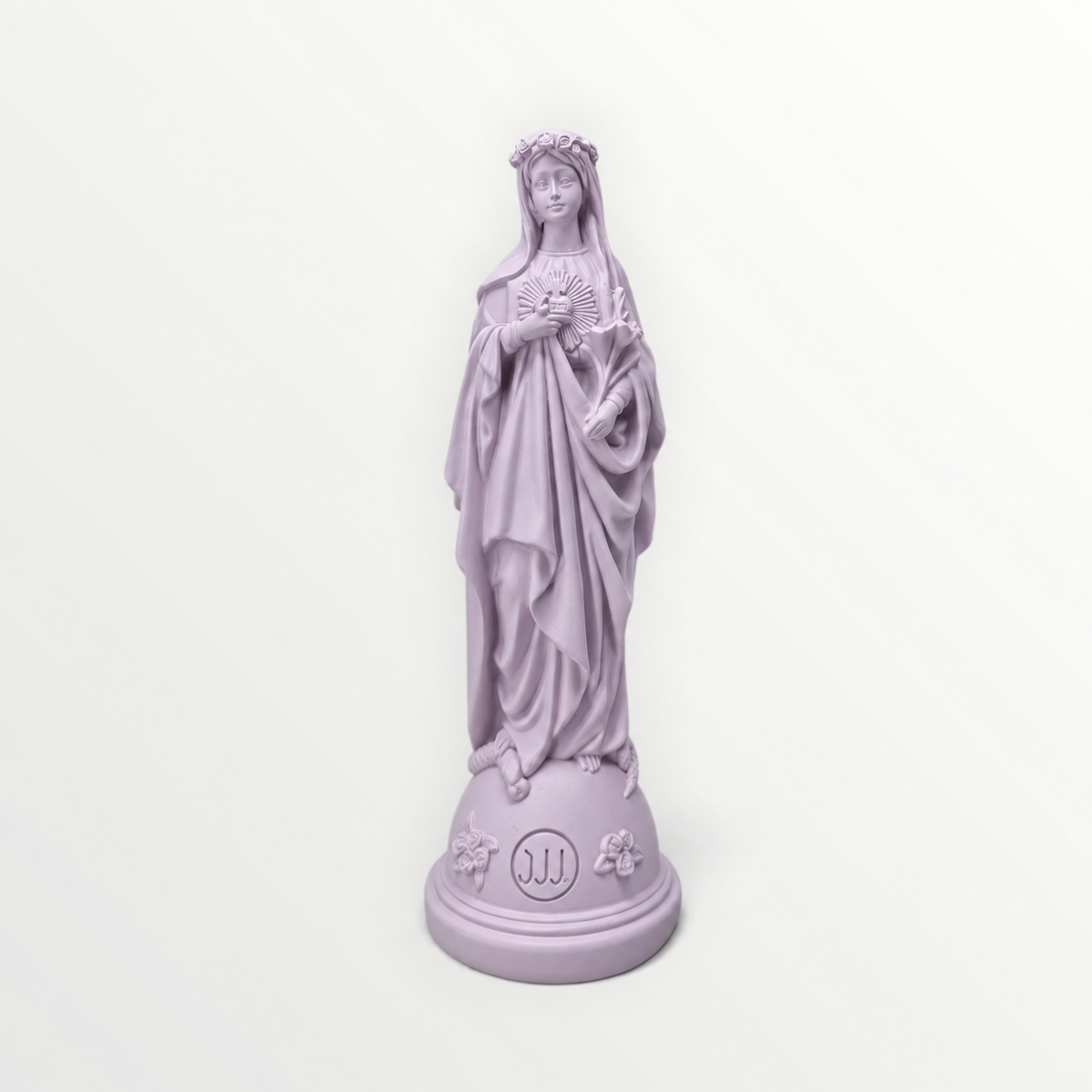 statuette marie aux fleur couleur violet hibiscus 