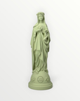 statuette marie aux fleur vert matcha