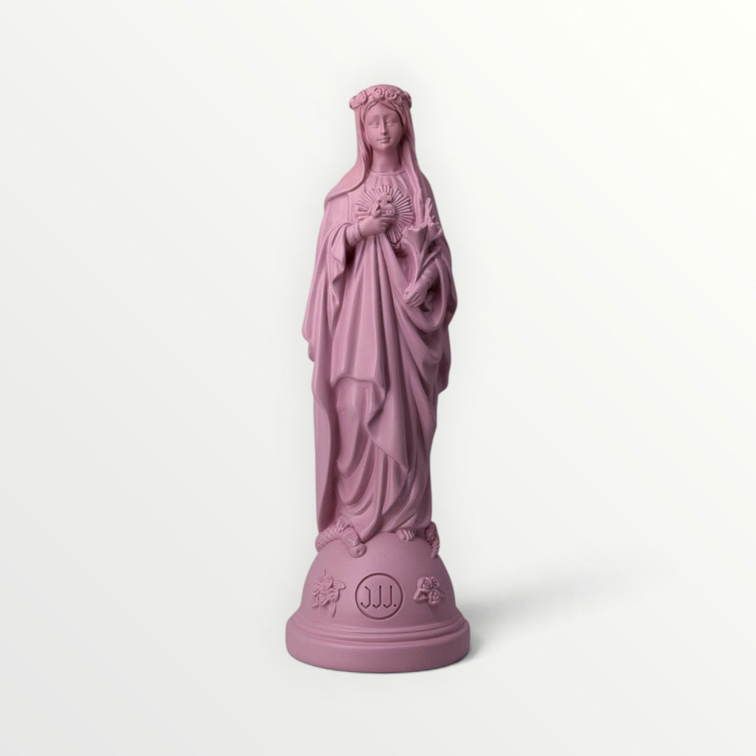 statuette marie aux fleur violet hibiscus