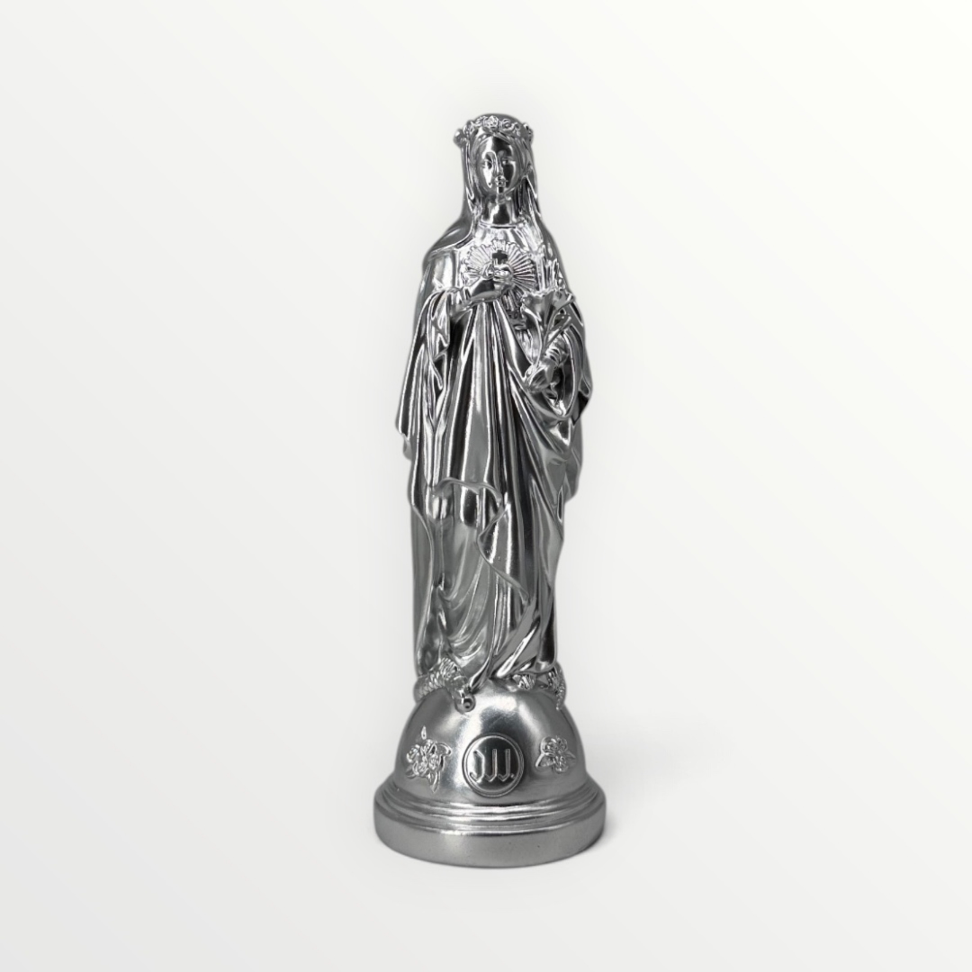 statuette marie aux fleurs argent