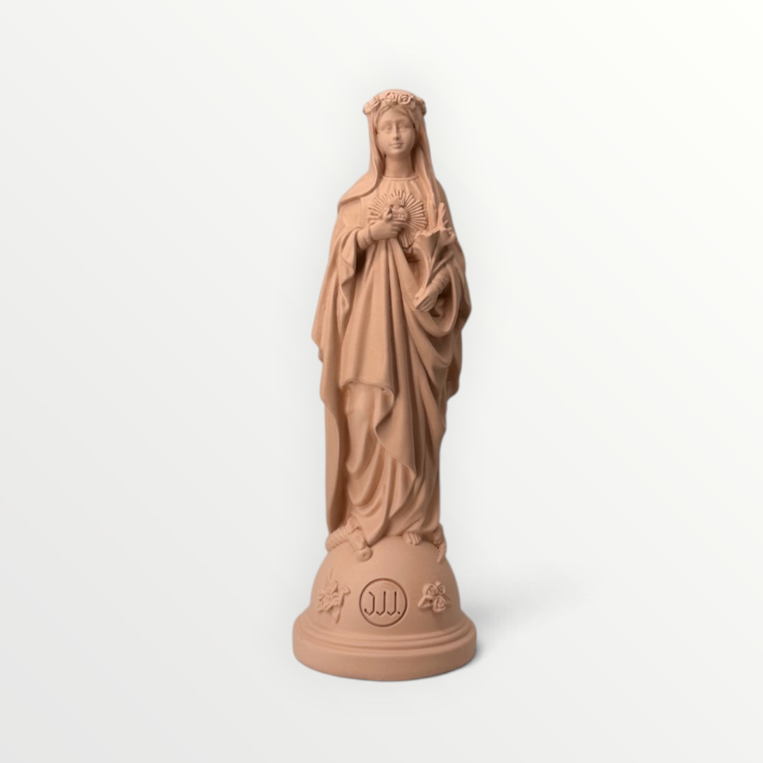 statuette marie aux fleurs beige nut's