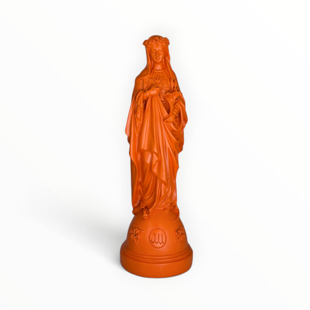 statuette marie aux fleurs orange chabada