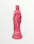 statuette marie aux fleurs rose bazooka