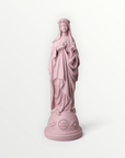 statuette marie aux fleurs rose poudré 