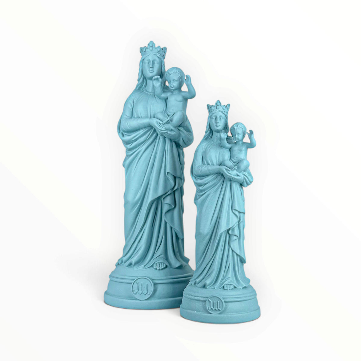 statuette notre dame de la garde couleur bleu givré 