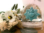 boule à neige ex voto coeur vital  bleu glacé