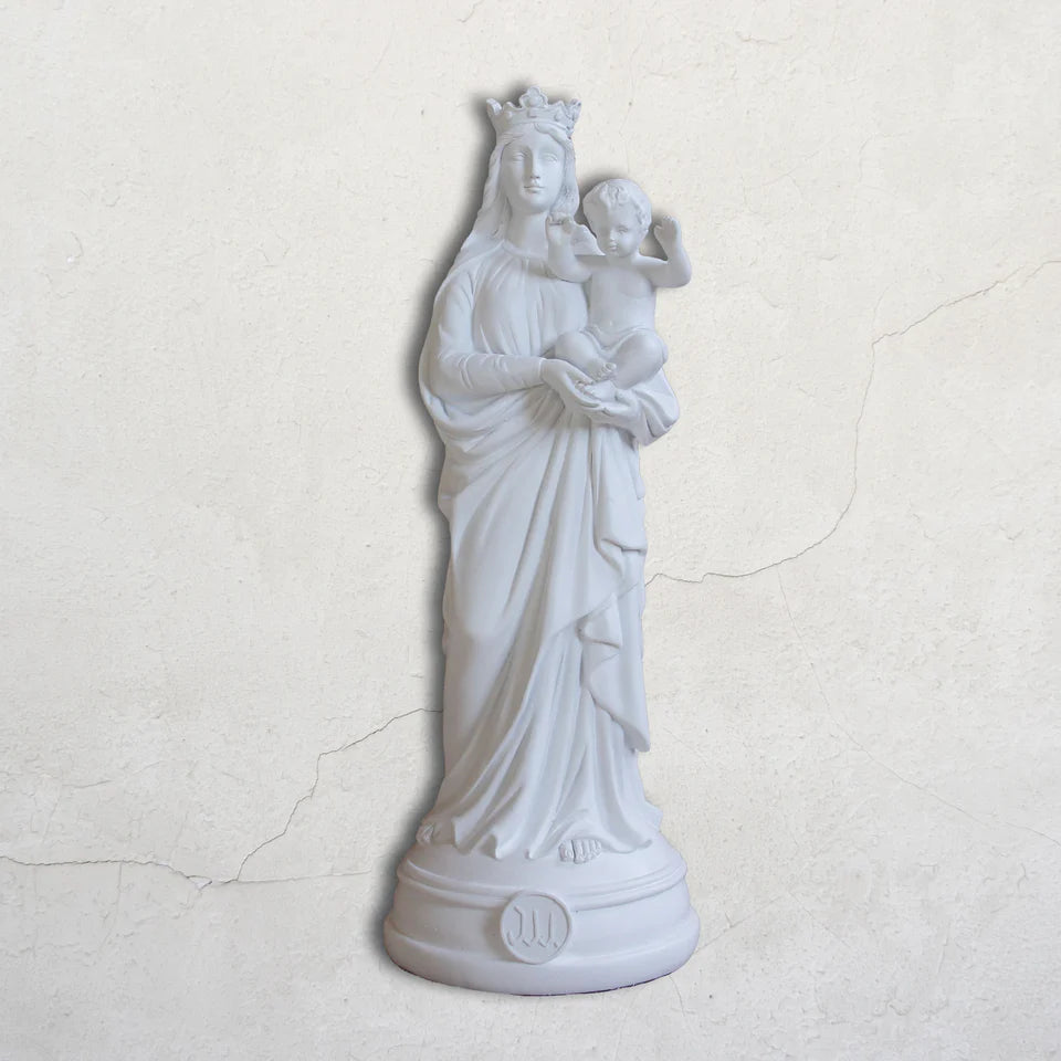 Statuette Vierge à l'enfant, Bonne mère 30 cm Blanc