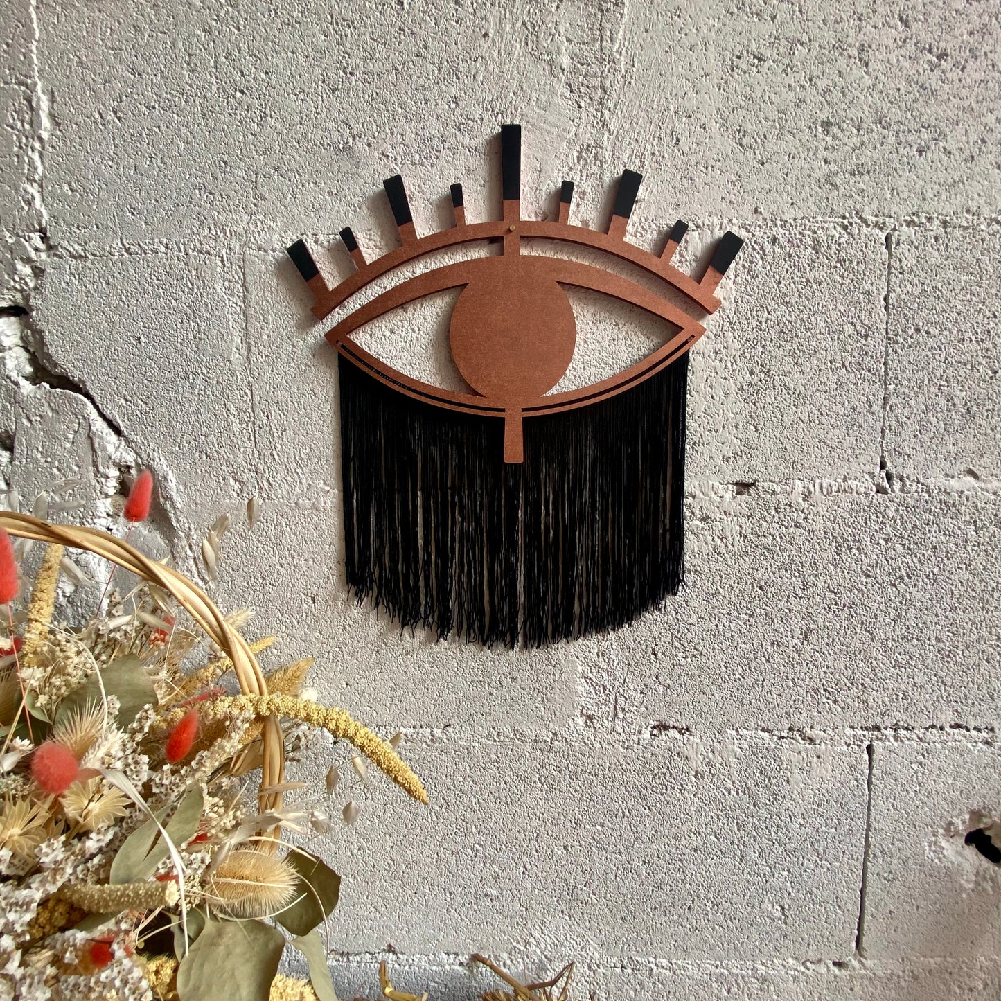 décoration murale oeil de la bonté cuivre
